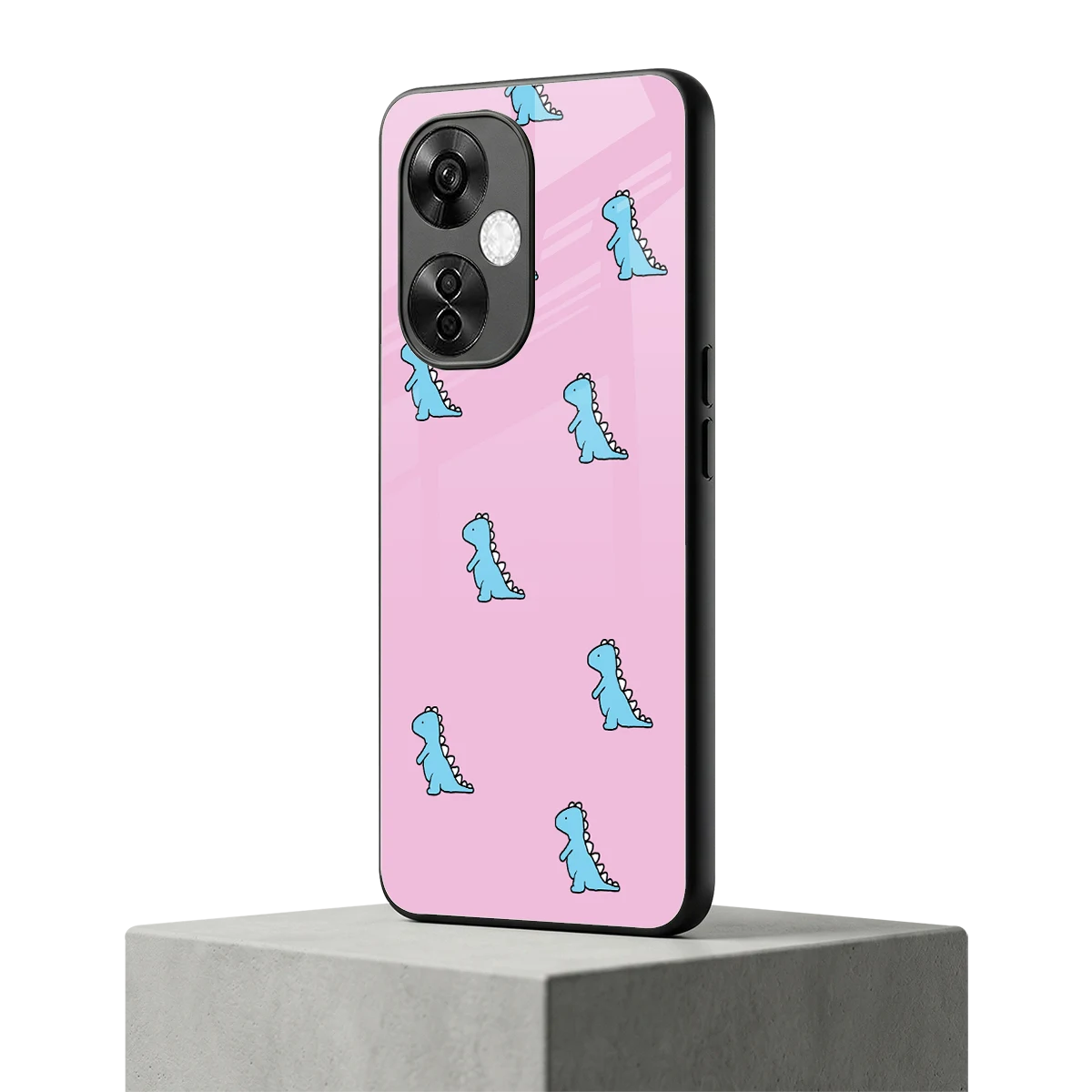Dino Pink oneplus nord ce 3 lite mobile cover | shockproof glass phone case