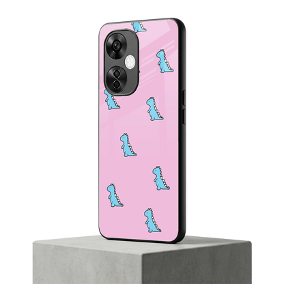 Dino Pink oneplus nord ce 3 lite mobile cover | shockproof glass phone case
