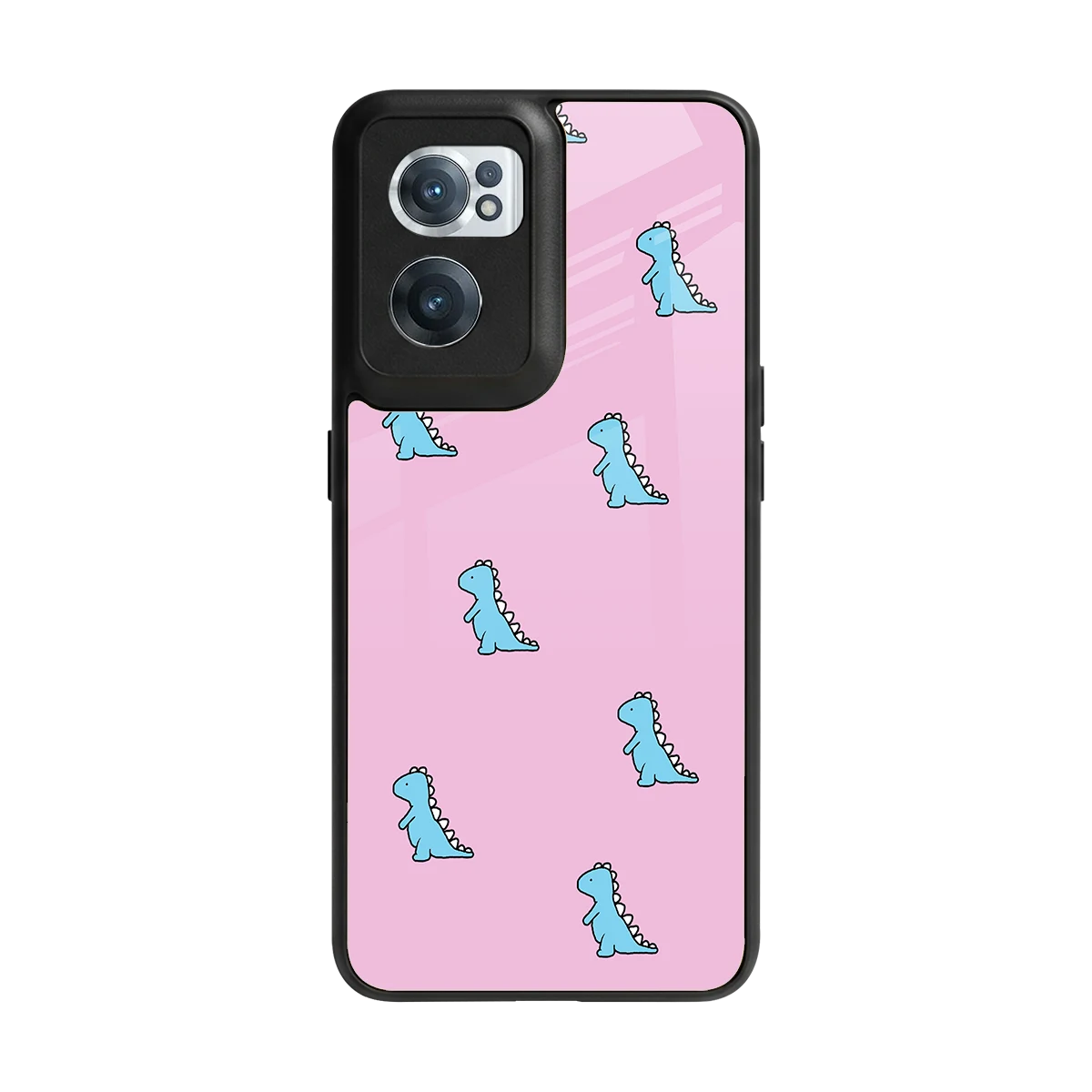 Dino Pink back phone cover | glass case for oneplus nord ce 2