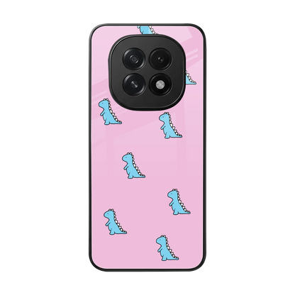 Dino Pink back phone cover | glass case for oppo f29 5g