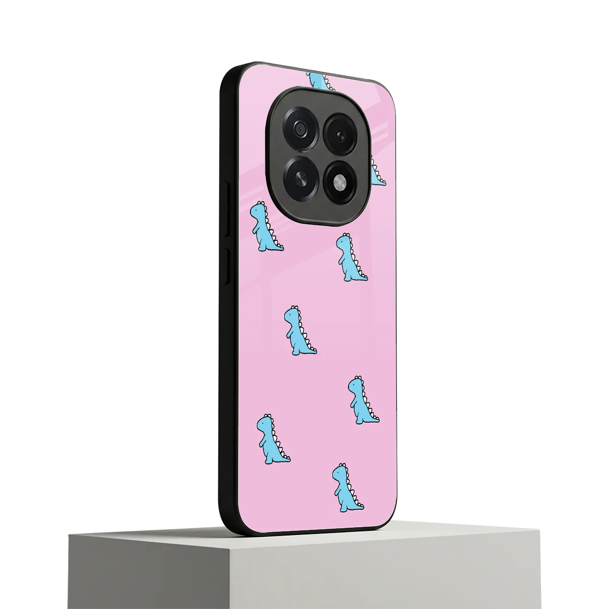 Dino Pink oppo f29 5g mobile cover | shockproof glass phone case