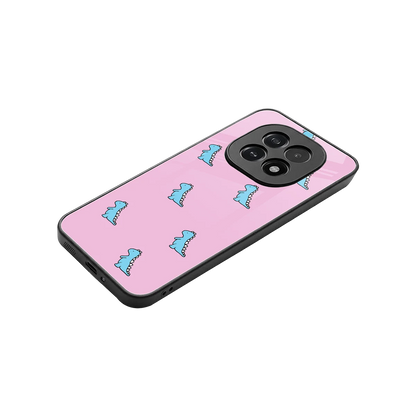 Dino Pink stylish phone case for oppo f29 5g | glossy glass and slim fit