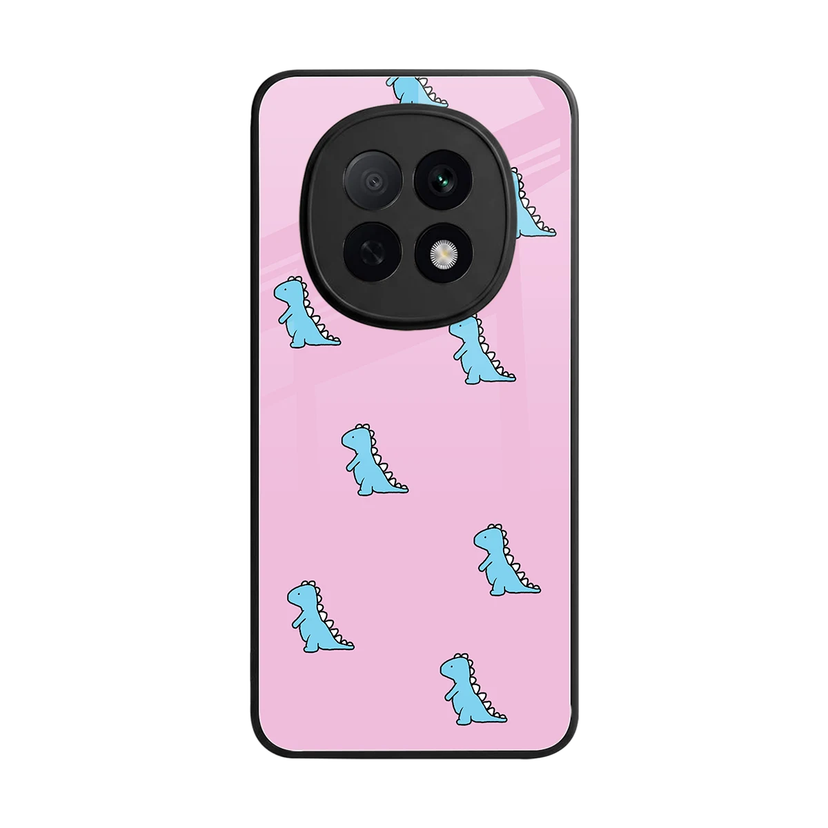 Dino Pink back phone cover | glass case for oppo f29 pro 5g