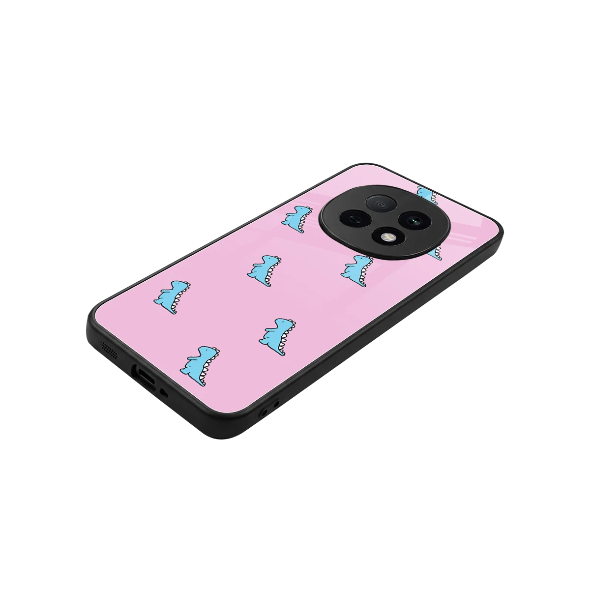 Dino Pink stylish phone case for oppo f29 pro 5g | glossy glass and slim fit