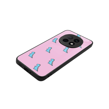 Dino Pink stylish phone case for oppo f29 pro 5g | glossy glass and slim fit