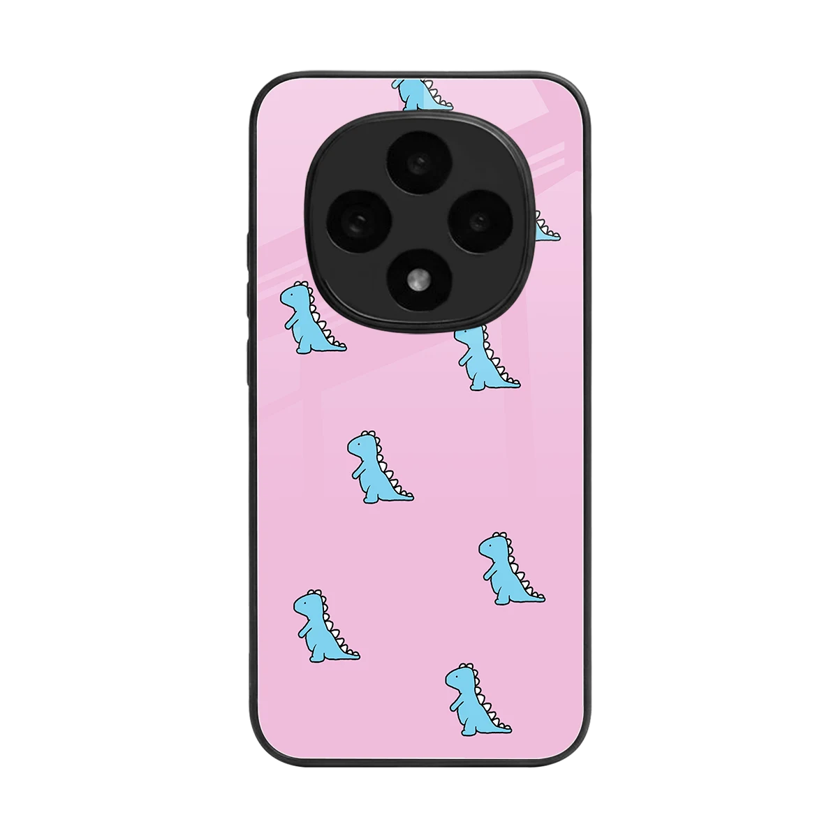 Dino Pink back phone cover | glass case for oppo f31 pro 5g