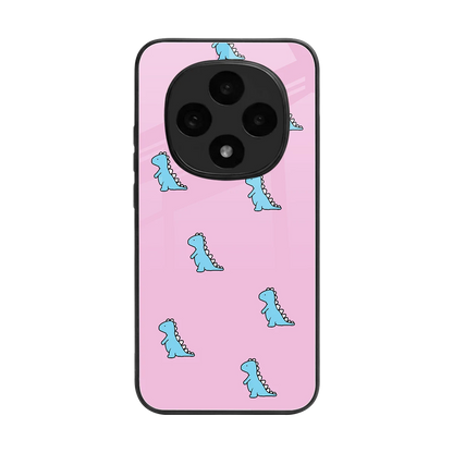 Dino Pink back phone cover | glass case for oppo f31 pro 5g