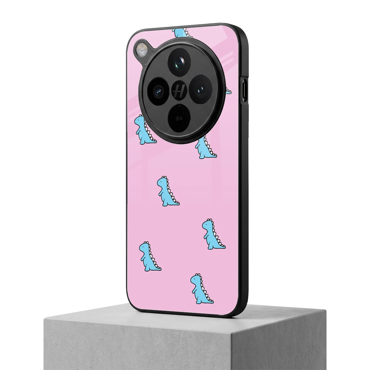 Dino Pink oppo find x8 mobile cover | shockproof glass phone case