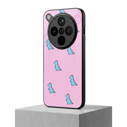 Dino Pink oppo find x8 mobile cover | shockproof glass phone case