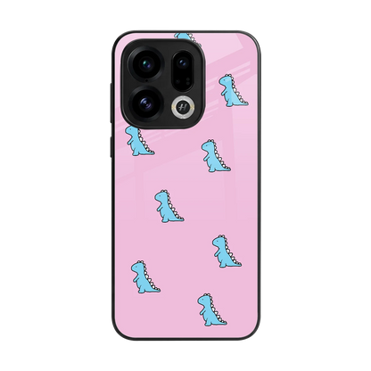 Dino Pink back phone cover | glass case for oppo find x9