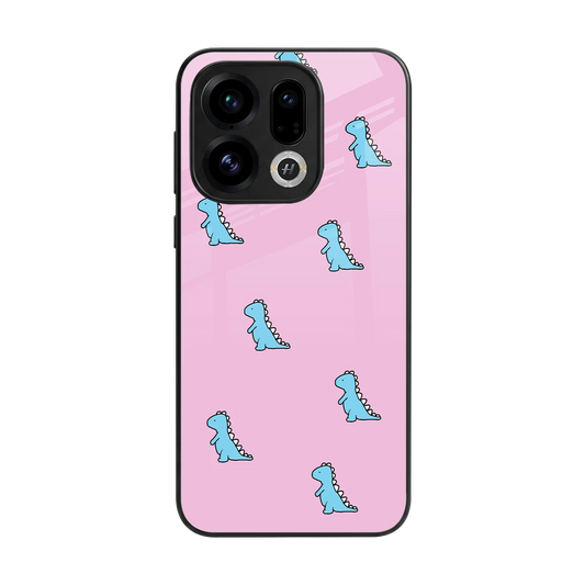 Dino Pink back phone cover | glass case for oppo find x9