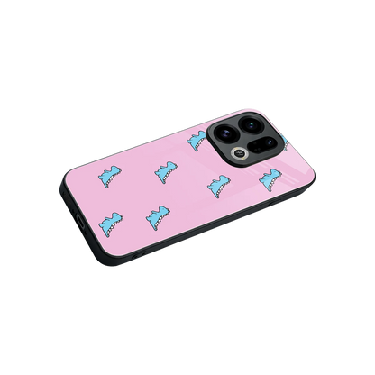 Dino Pink stylish phone case for oppo find x9 | glossy glass and slim fit