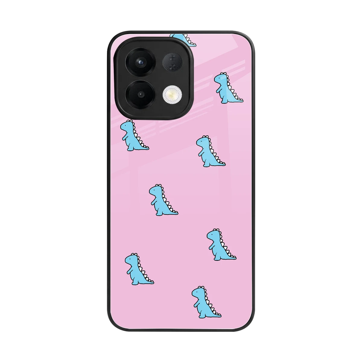 Dino Pink back phone cover | glass case for oppo k13 5g