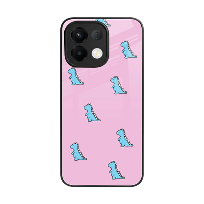 Dino Pink back phone cover | glass case for oppo k13 5g