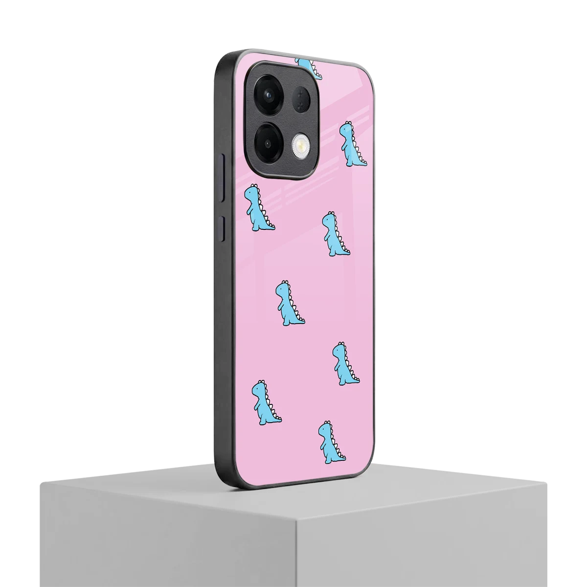Dino Pink oppo k13 5g mobile cover | shockproof glass phone case