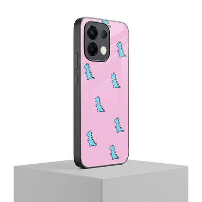 Dino Pink oppo k13 5g mobile cover | shockproof glass phone case