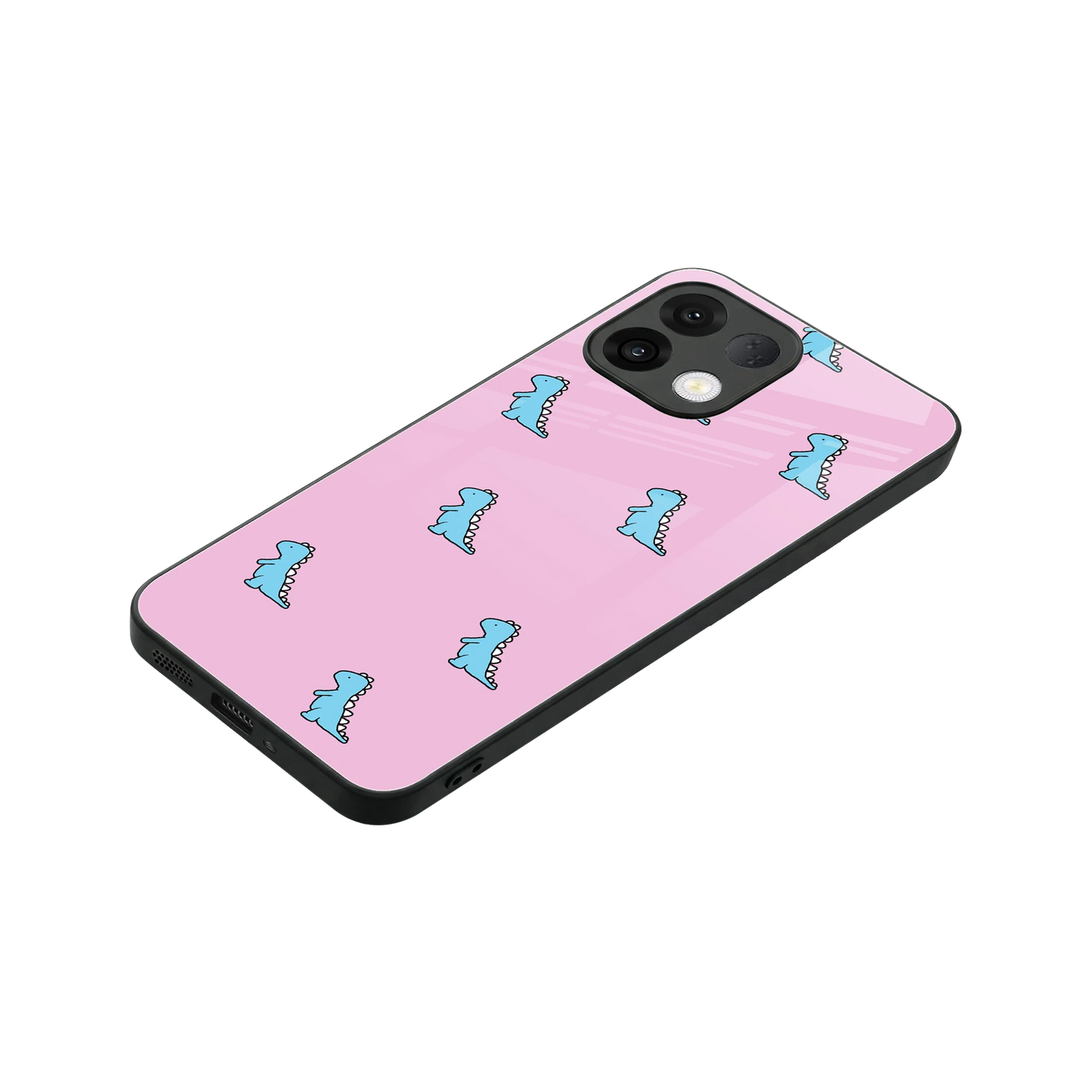 Dino Pink stylish phone case for oppo k13 5g | glossy glass and slim fit