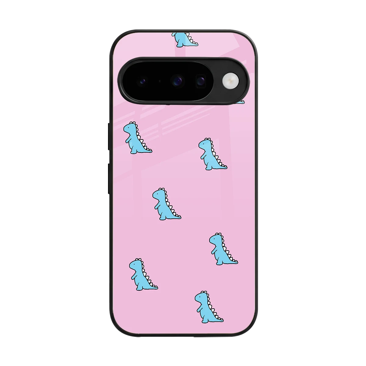Dino Pink back phone cover | glass case for google pixel 10