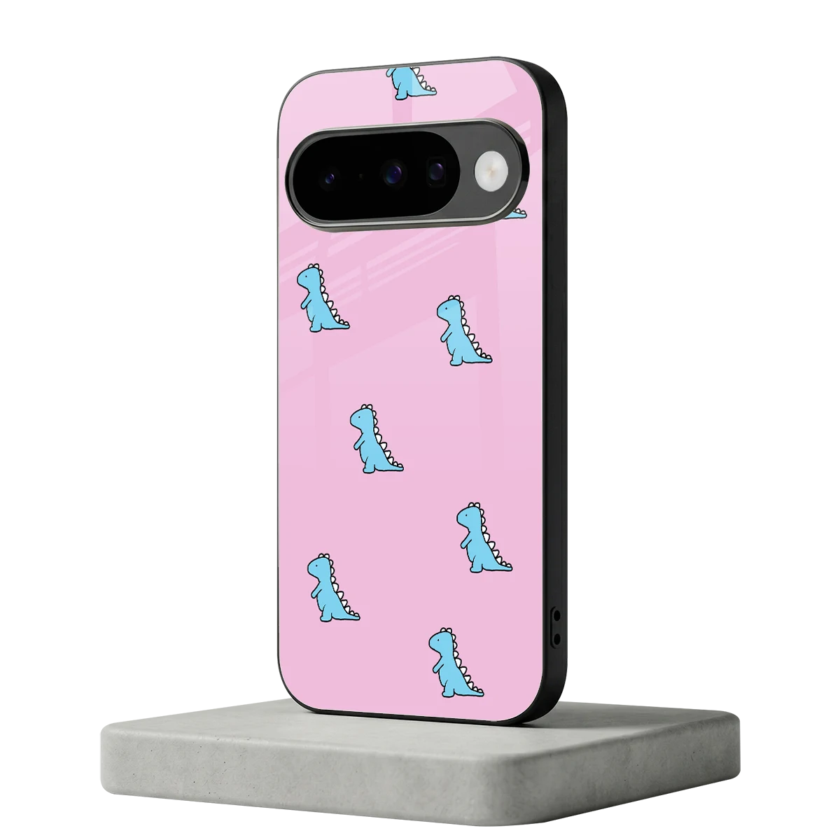 Dino Pink google pixel 10 mobile cover | shockproof glass phone case