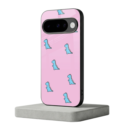 Dino Pink google pixel 10 mobile cover | shockproof glass phone case