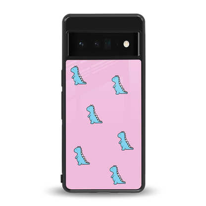 Dino Pink back phone cover | glass case for google pixel 6 pro