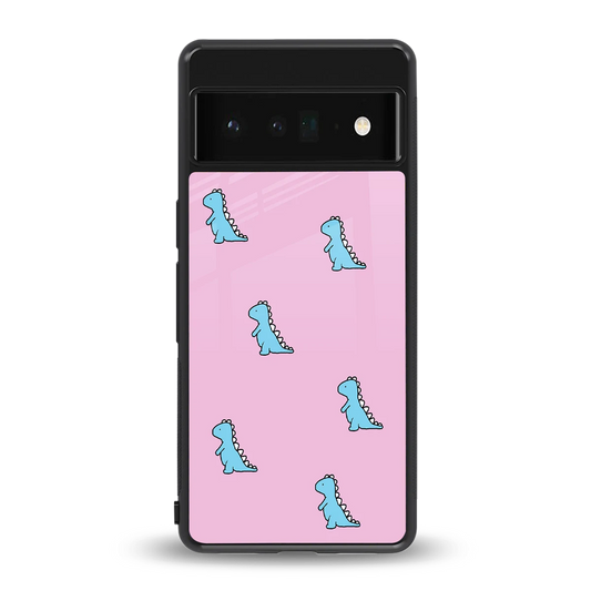 Dino Pink back phone cover | glass case for google pixel 6 pro