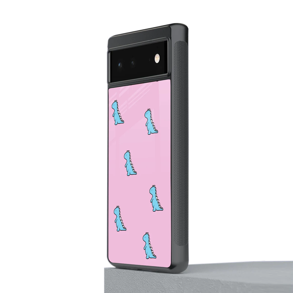 Dino Pink stylish phone case for google pixel 6 | glossy glass and slim fit
