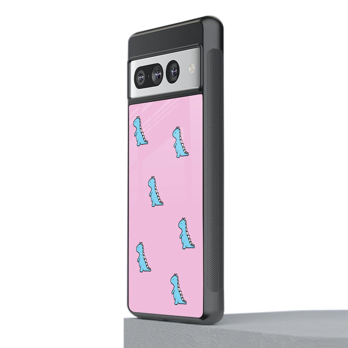 Dino Pink stylish phone case for google pixel 7 pro | glossy glass and slim fit