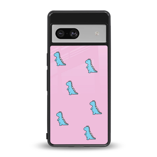 Dino Pink back phone cover | glass case for google pixel 7a