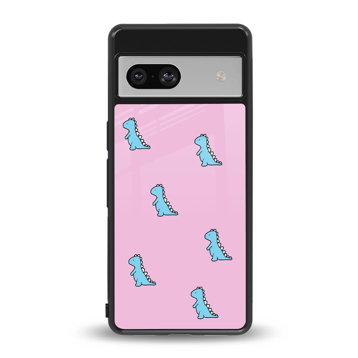 Dino Pink back phone cover | glass case for google pixel 7