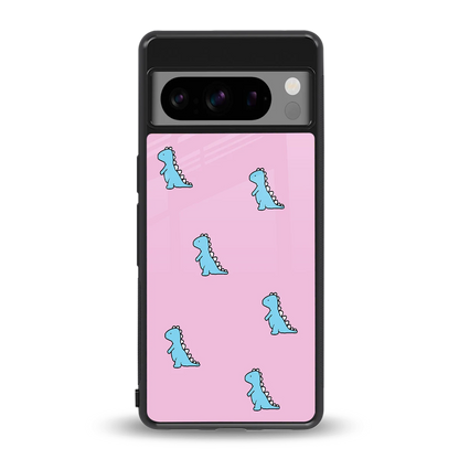 Dino Pink back phone cover | glass case for google pixel 8 pro