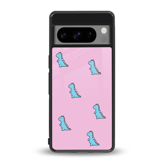 Dino Pink back phone cover | glass case for google pixel 8 pro