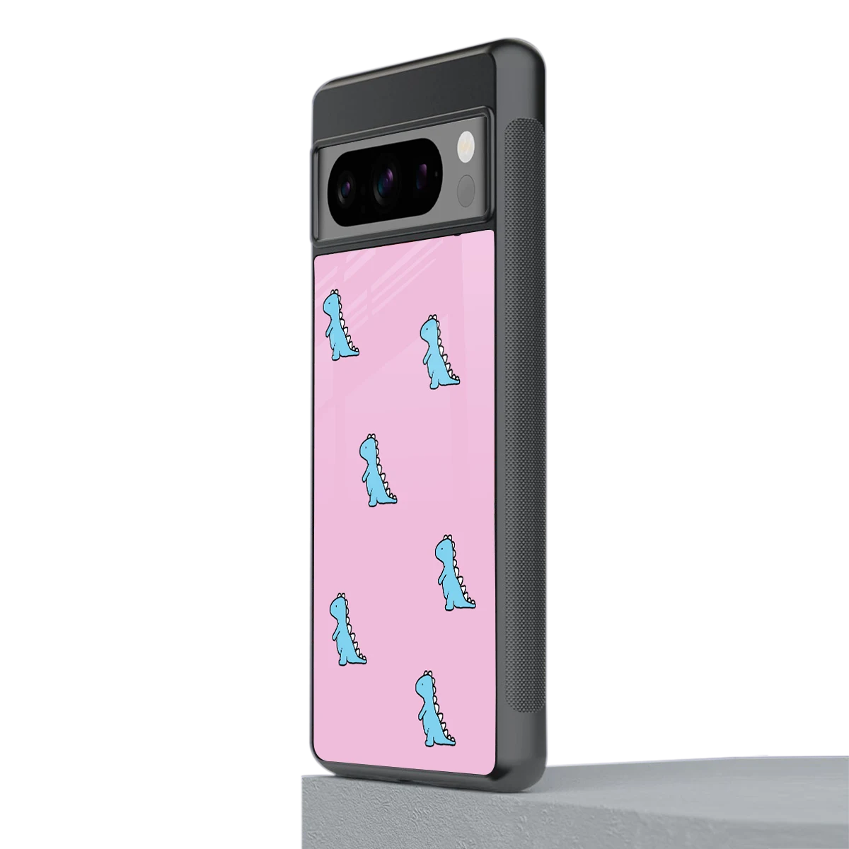 Dino Pink stylish phone case for google pixel 8 pro | glossy glass and slim fit
