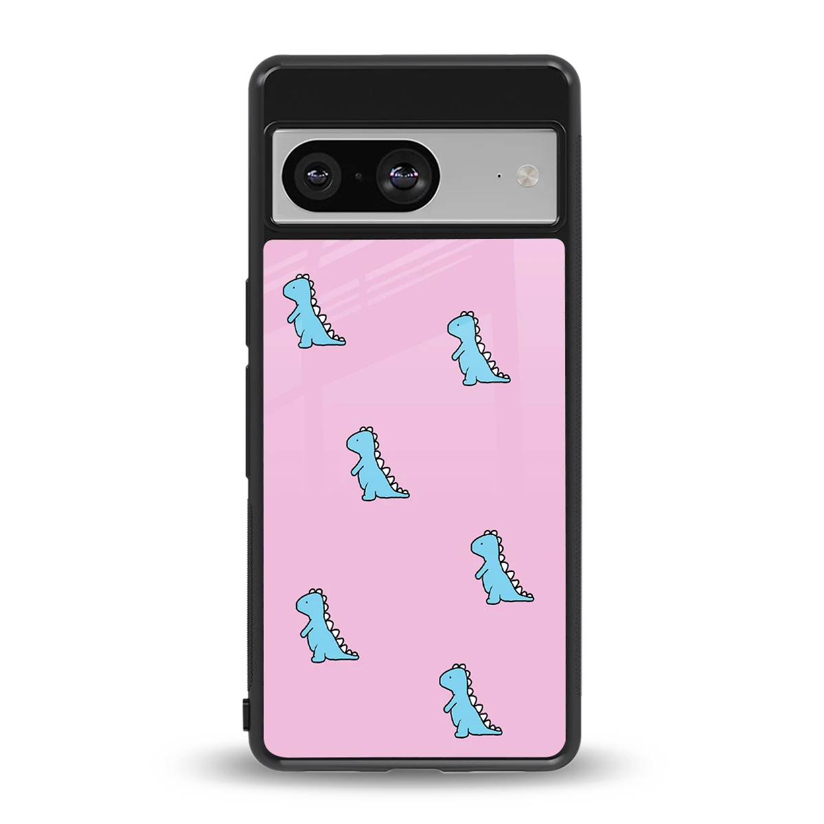 Dino Pink back phone cover | glass case for google pixel 8