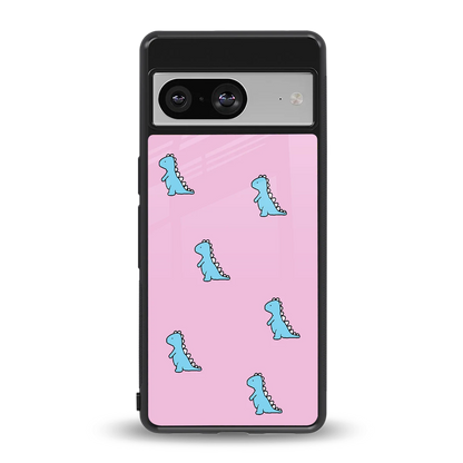 Dino Pink back phone cover | glass case for google pixel 8
