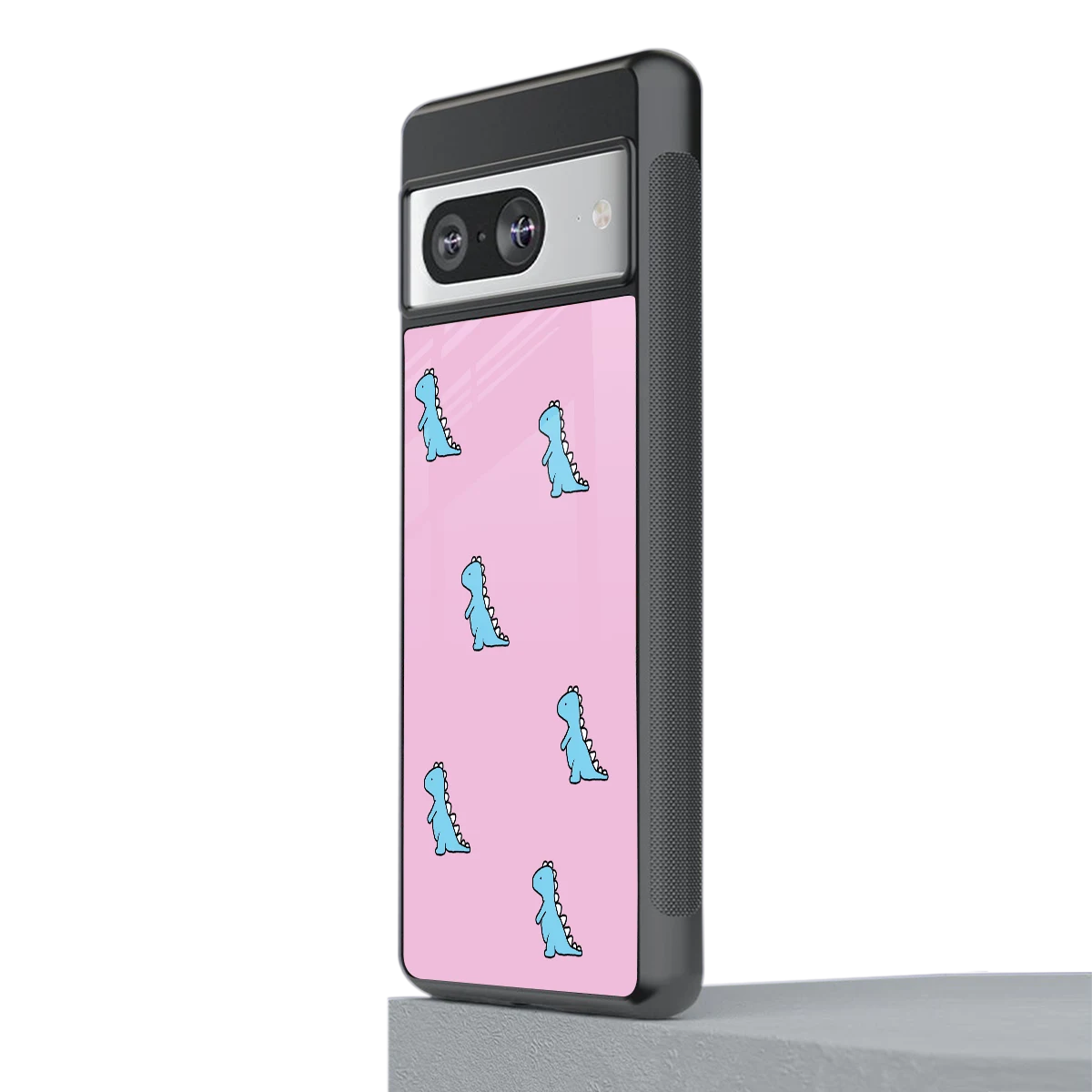 Dino Pink stylish phone case for google pixel 8 | glossy glass and slim fit