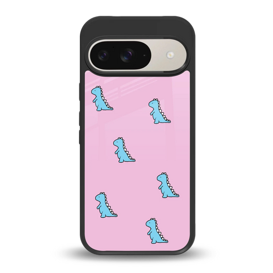 Dino Pink back phone cover | glass case for google pixel 9