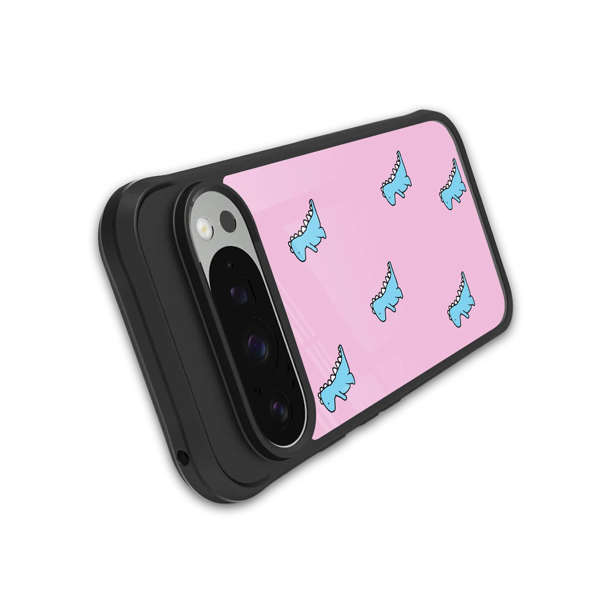 Dino Pink stylish phone case for google pixel 9 pro xl | glossy glass and slim fit