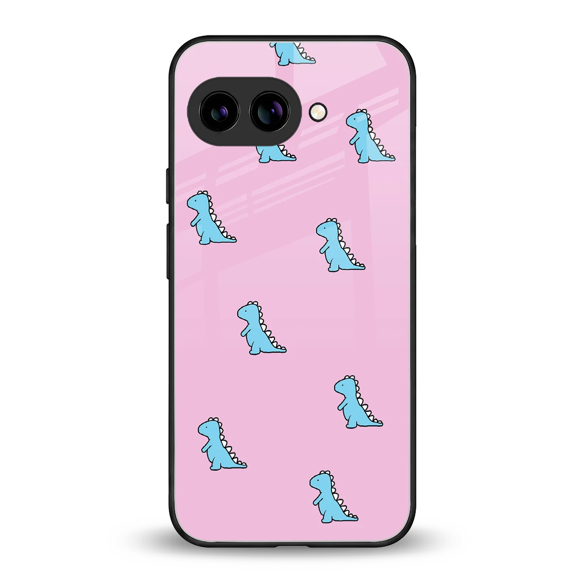 Dino Pink back phone cover | glass case for google pixel 10a