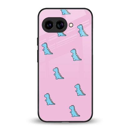 Dino Pink back phone cover | glass case for google pixel 10a