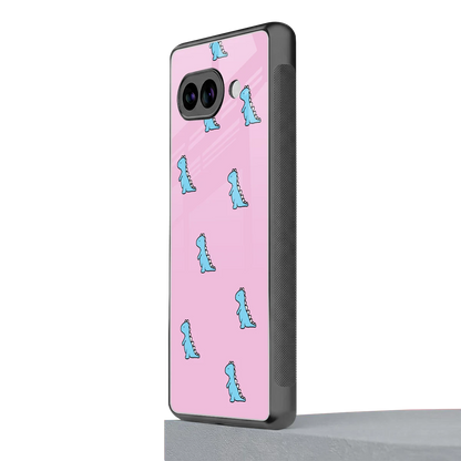 Dino Pink google pixel 10a mobile cover | shockproof glass phone case