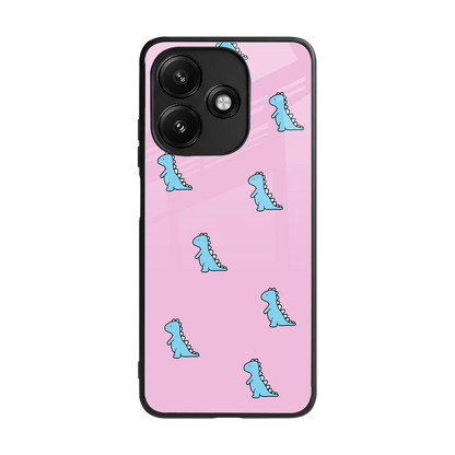 Dino Pink back phone cover | glass case for redmi 12 5g