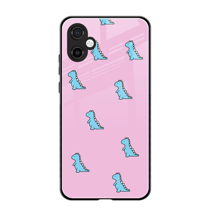 Dino Pink back phone cover | glass case for samsung galaxy a06 5g