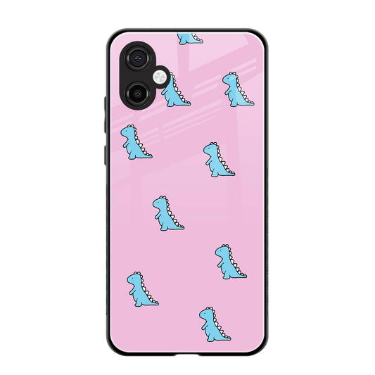 Dino Pink back phone cover | glass case for samsung galaxy a06 5g