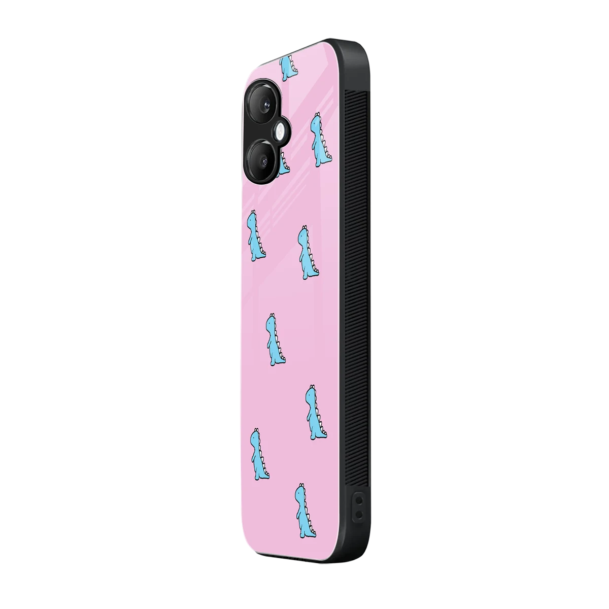 Dino Pink samsung galaxy a06 5g mobile cover | shockproof glass phone case