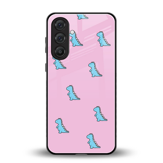 Dino Pink back phone cover | glass case for samsung galaxy a35 5g