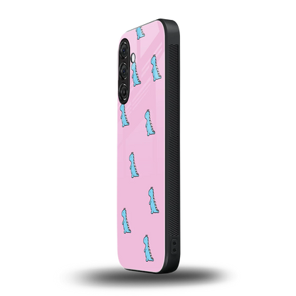 Dino Pink samsung galaxy a37 5g mobile cover | shockproof glass phone case