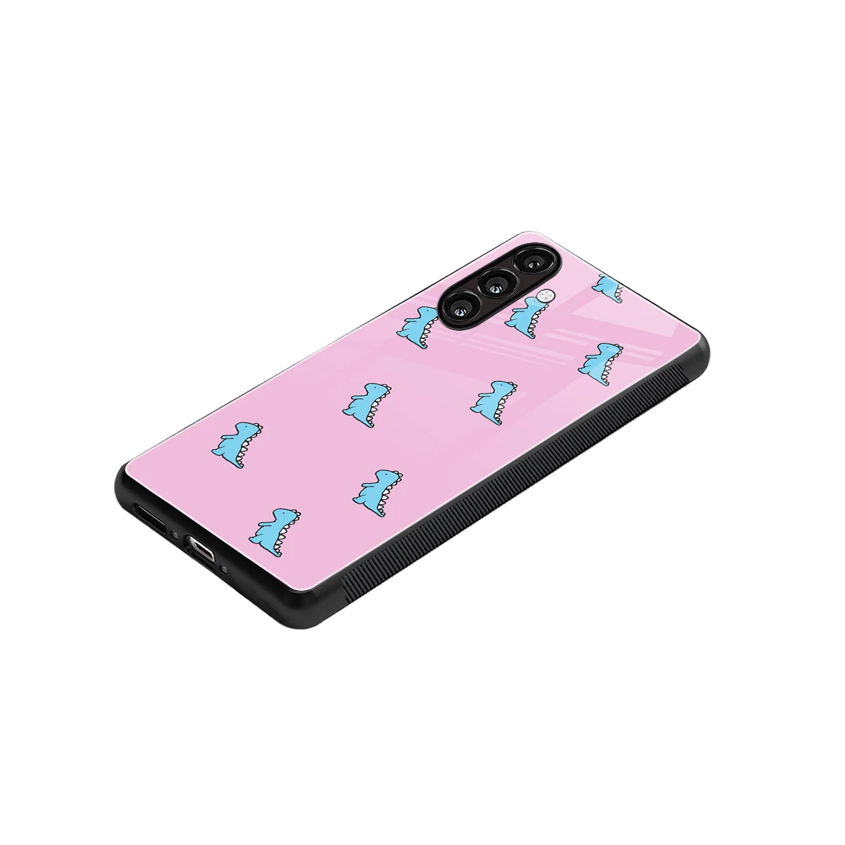 Dino Pink stylish phone case for samsung galaxy a37 5g | glossy glass and slim fit