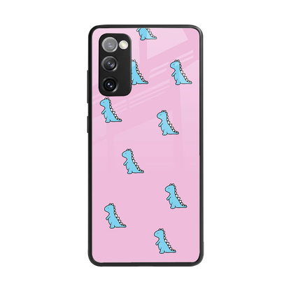 Dino Pink back phone cover | glass case for samsung galaxy s20 fe