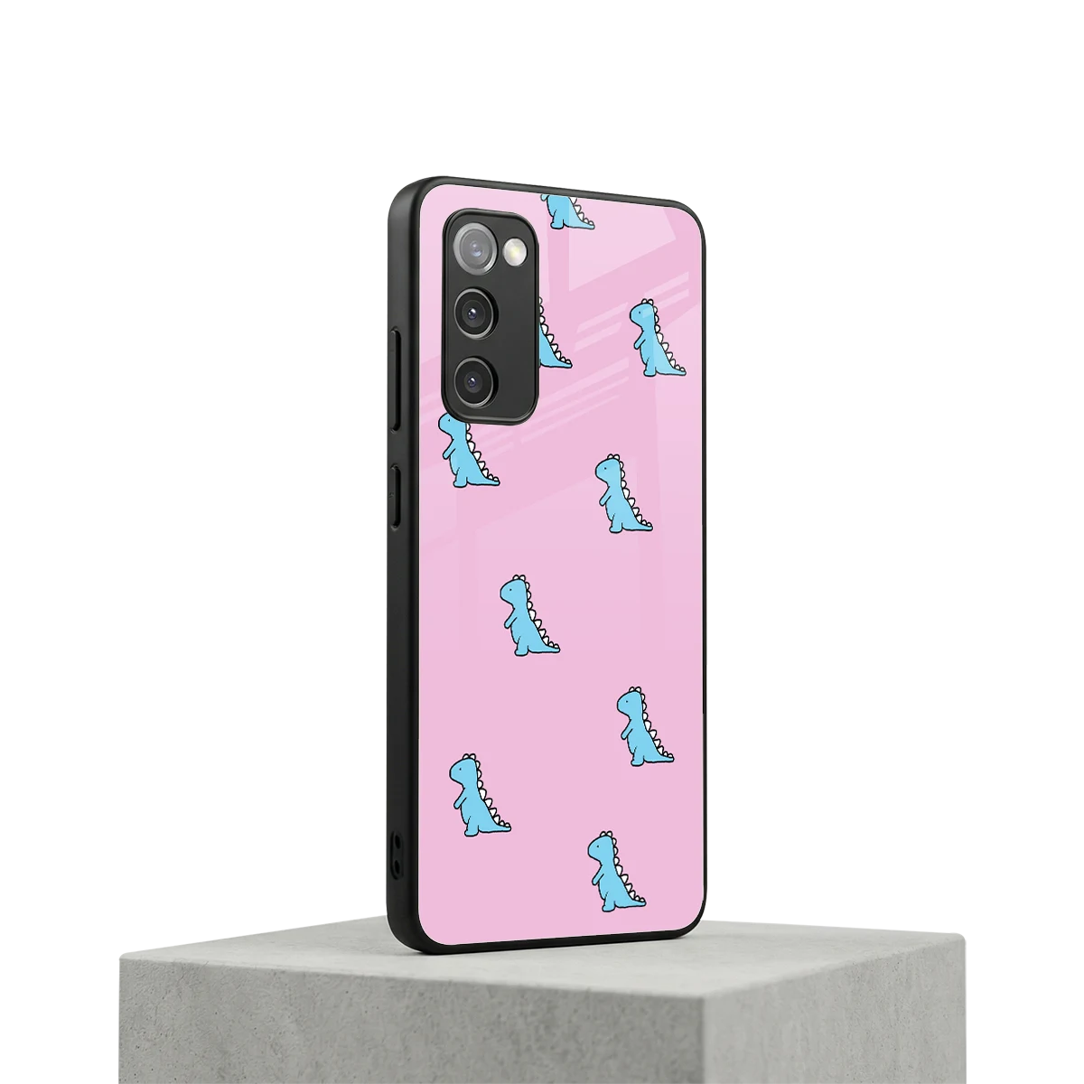 Dino Pink samsung galaxy s20 fe mobile cover | shockproof glass phone case